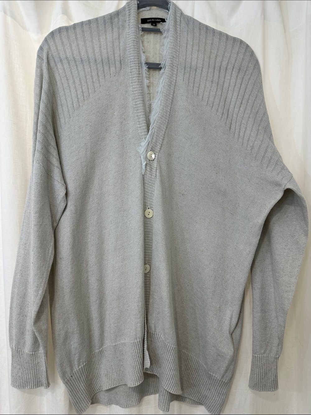 Light Gray Women's Button-Front Cardigan Sweater